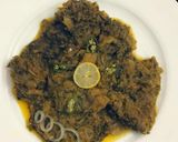 A picture of step 4 of Shaljam Palak Ghousht.