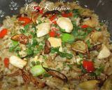 A picture of step 5 of ARROZ CHAUFA De POLLO -- Peruvian Chicken Fried Rice.