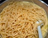 A picture of step 3 of Lemony Hummus Pasta.