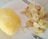 Foto del paso 2 de la receta Milhojas de patata con salmón ahumado y queso de cabra