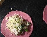 A picture of step 2 of Beetroots ravioli.
