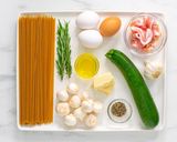 A picture of step 1 of Healthy Spaghetti Carbonara.