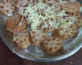 A picture of step 2 of Lotus stem fritters.