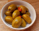 Hình bước làm 1 của món Quả trám/cà na ngâm đường phèn