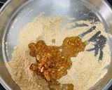 A picture of step 3 of Foxtail Ladoo/ Thinai Ladoo.