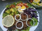 Vegetable salad with beef bulgogi