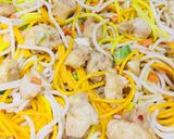 A picture of step 8 of Chowmein with coloured spaghetti 🤗🤗🤗.