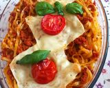 Sült lecsókrémes darált pulyka, laska tésztával, sajttal recept fázis 5 fotója