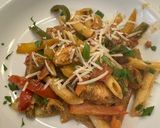 A picture of step 4 of Chicken Rasta Pasta.