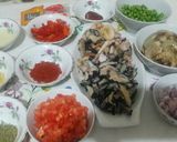 A picture of step 1 of Arroz con Mariscos (Peruvian Seafood Rice).