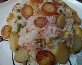 A picture of step 4 of Fried Aloo Rice.