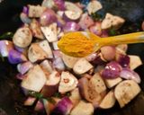 A picture of step 4 of Spicy Brinjal Masala.