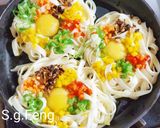 彩虹月見寬麵煎的食譜步驟8照片