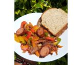 A picture of step 8 of Smokie and Pepper Stir Fry.