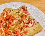 Hình bước làm 9 của món Tarte Flambée (Flammekueche) Tảo Spirulina - Bánh Tart Mặn Vùng Alsace