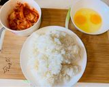 A picture of step 1 of Kimchi Fried Rice.