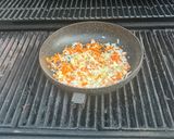 A picture of step 1 of Neapolitan-Style Ragù on the BBQ.