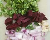 A picture of step 2 of Beetroot Felafel Sandwich with Feta cheese salad.