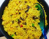 A picture of step 6 of Brinjal Biriyani.