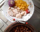 عکس مرحله 1 از دستور 🎀خوراک لوبیا چیتی با سیب‌زمینی و قارچ
