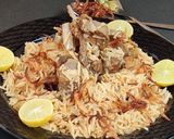 A picture of step 9 of Yakhni Pulao (Kashmiri Mutton Pilaf).