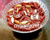 A picture of step 6 of Beetroot Halwa.