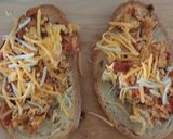 A picture of step 4 of Scrambled Eggs Toast with Tomato and Cheddar.