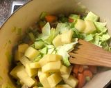 A picture of step 2 of Sopa Andina: veggie + quinoa soup - vegan.