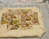 Une image de l'étape 6 de Tarte poireaux, champignons et jambon.