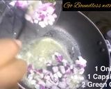A picture of step 2 of Cheesy Bun Masala.