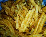 A picture of step 6 of Chips Pakoray.