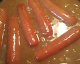 A picture of step 7 of Bangers and Mash, Hotdogs.