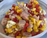 Une image de l'étape 8 de Poulet mariné aux poivrons bicolores.