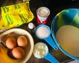 A picture of step 1 of Basbousa (semolina cake).