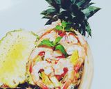 Hình bước làm 2 của món Gỏi tôm trái thơm