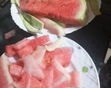 A picture of step 1 of Tutti frutti made from water melon peels/rind.
