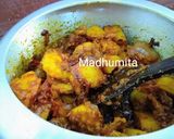 A picture of step 4 of Prawn Curry.