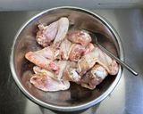 A picture of step 1 of Spicy Korean fried chicken.