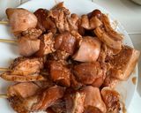A picture of step 2 of Filipino Style Pork and Chicken Barbecue.