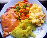 Foto langkah ke 10 dari resep Steak Ayam Saus Creamy Spaghetti&Mashed Sweet potato🍠😋.