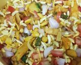 A picture of step 3 of Kurkuri sweetcorn aloo chat.