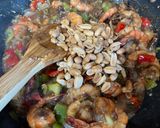 A picture of step 6 of Kung Pao Shrimp.