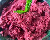 A picture of step 3 of Beetroot and mint hummus.
