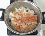 Foto del paso 3 de la receta: Preparación de comida de pollo y verduras cocidas Fácil de hacer