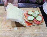 A picture of step 2 of BBQ Chicken grilled sandwiches.