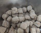 A picture of step 2 of Soya chunks kabab.