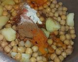 A picture of step 2 of Khatiyawari Choley.