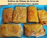 Foto del paso 8 de la receta: Rollitos de Obleas de Arroz de atún con tomate frito y queso