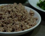 Hình bước làm 1 của món Mì soba sốt bologese kiểu ý với thịt con heo