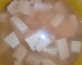 A picture of step 2 of Awara/Tofu with Onion Sauce.